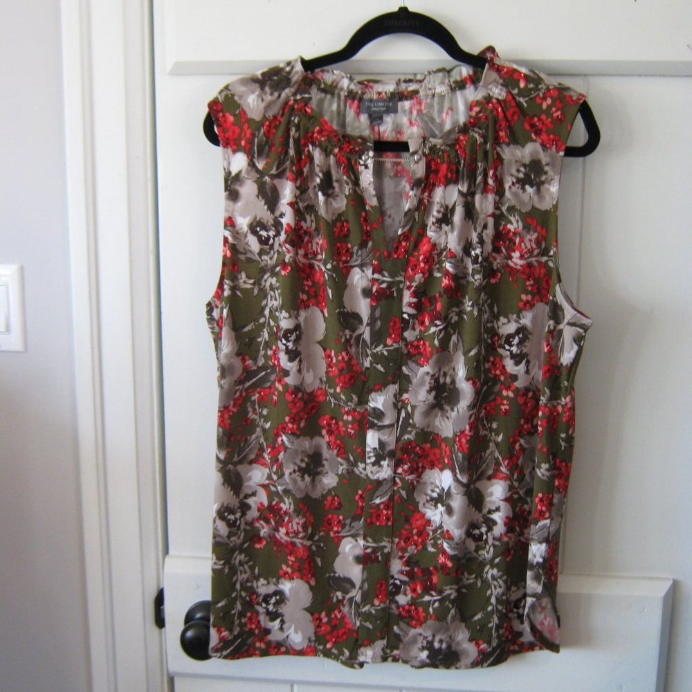 The Limited Red and Green Floral Top